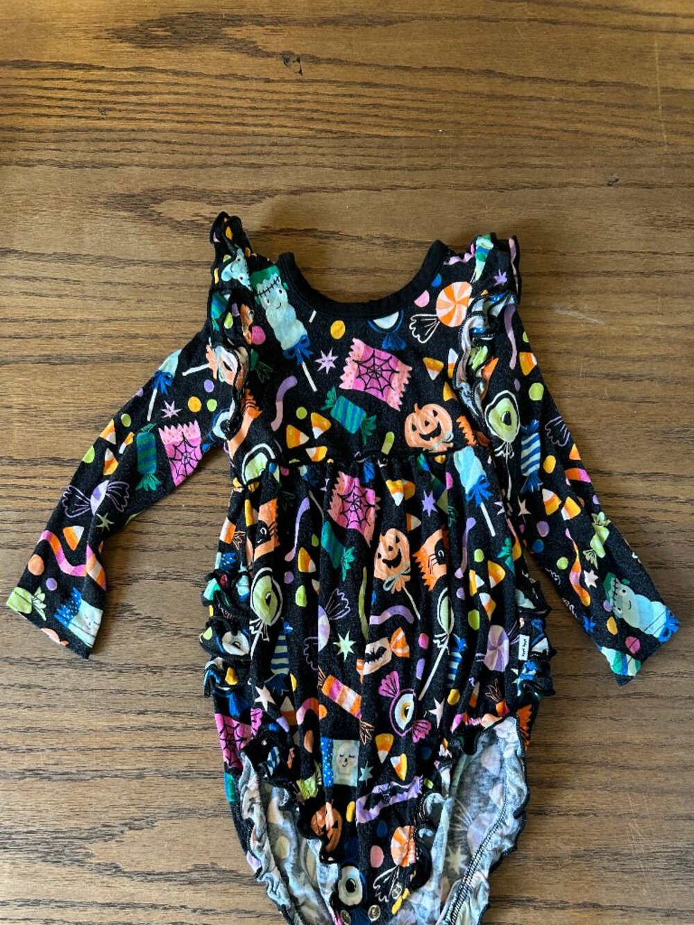 Little Sleepies Long-Sleeve Bubble Romper; Halloween Treats; 6-12 Months; Bamboo